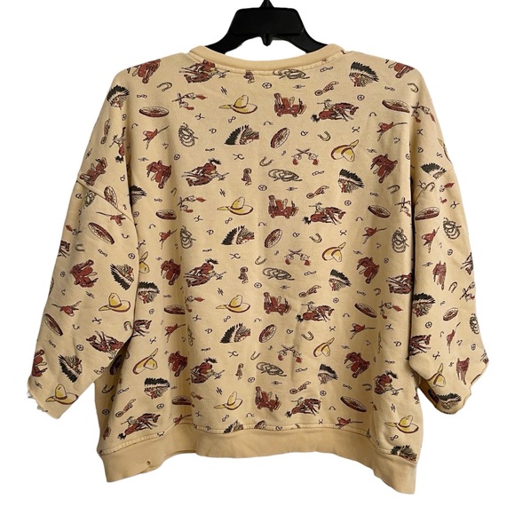 Vintage 80’s Western Cowboy Print Women’s Oversized XL Sweatshirt by OH! BOY! - Picture 4 of 8